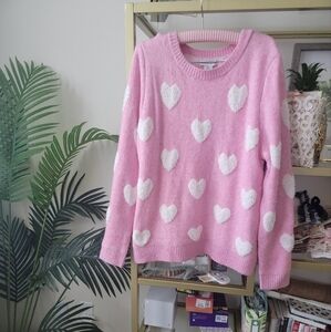 Cupcakes and Cashmere Pink Valentines Day Sweater - Women's Size Medium
